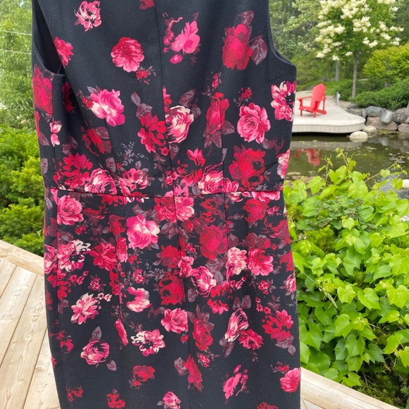 Talbots Black Multi-coloured Midi dress size 8 - Picture 2 of 4